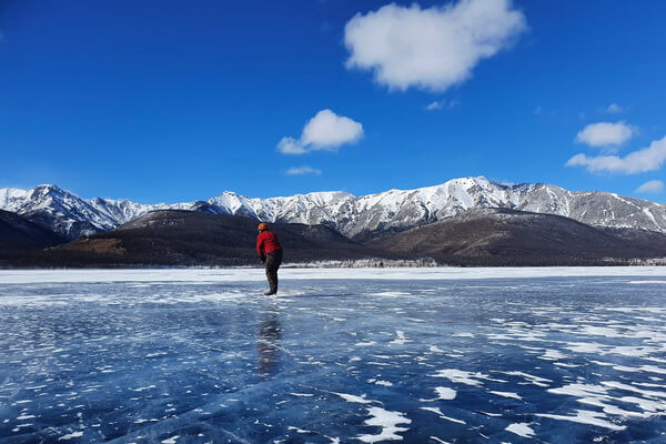 Frozen lake